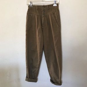 Green vintage style trousers